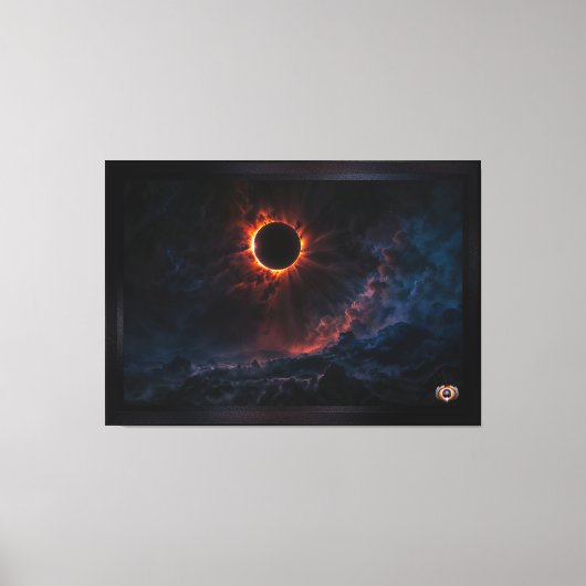 Een adembenemende Solar Eclipse AI Art van Xzendor Canvas Afdruk (Voorkant)