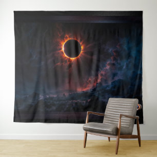 Een adembenemende Solar Eclipse AI Art van Xzendor Wandkleed