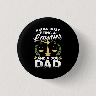 Een advocaat en een hond vader ronde button 3,2 cm