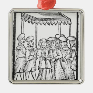 Een afbeelding van een joodse bruiloft metalen ornament