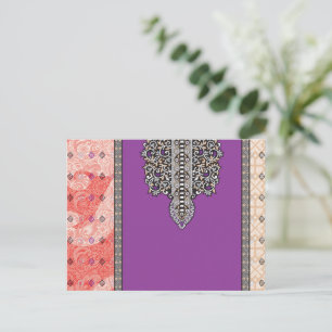 Een afbeelding van een sjaal met een ontwerp erop briefkaart
