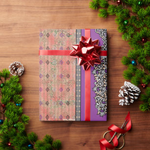 Een afbeelding van een sjaal met een ontwerp erop cadeaupapier