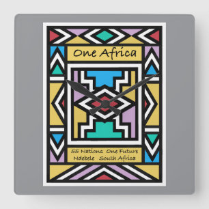 Eén Afrika – Ndebele – Zuid-Afrika & Zimbabwe - Vierkante Klok