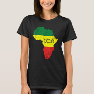 Eén Afrika Pan-Afrikaanse trotskaartvlag Zwarte tr T-shirt