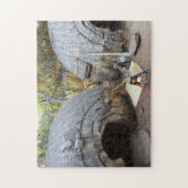 Een Afrikaans dorp. Legpuzzel (Verticaal)