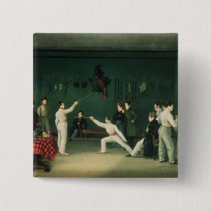 Een afschermingsscène, 1827 vierkante button 5,1 cm