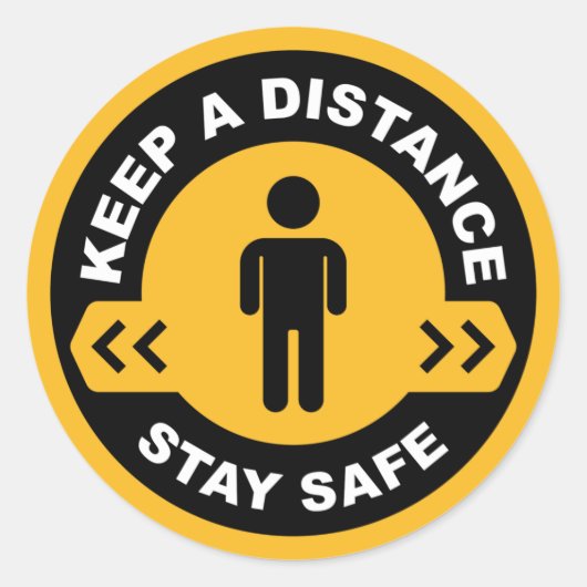 Een afstand behouden ronde sticker (Voorkant)