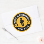 Een afstand behouden ronde sticker (Envelop)