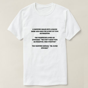 Een AI grap over een vampier T-shirt