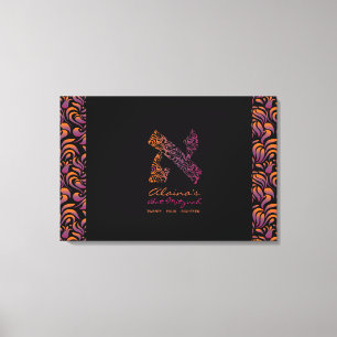 Een Aleph Hebreeuwse brief Bat Mitzvah Sign-In Boa Canvas Afdruk