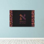 Een Aleph Hebreeuwse brief Bat Mitzvah Sign-In Boa Canvas Afdruk (Insitu (Houten vloer))