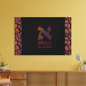 Een Aleph Hebreeuwse brief Bat Mitzvah Sign-In Boa Canvas Afdruk (Insitu (Woonkamer))