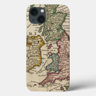 Een algemene kaart van Groot-Brittannië en Ierland iPhone 13 Hoesje