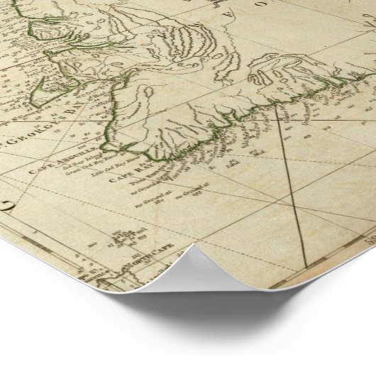 een algemene kaart van het eiland Newfoundland Poster (Hoek)