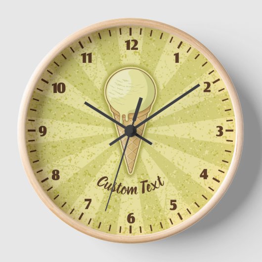 Eén all Ice Cream Cone Large Clock (Voorkant)