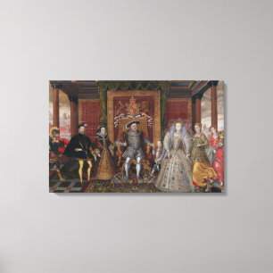 Een allegory van de Opvolging van de Tudor: De fam Canvas Afdruk