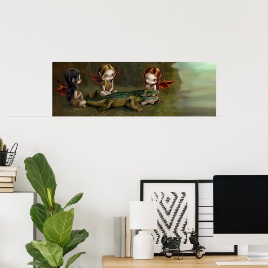 Een Alligator-fee Art Print (Thuiskantoor)