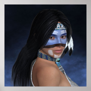 Een Amerikaans blauw portret Poster