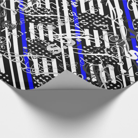 Een Amerikaans-dun blauw lijnbeeldscherm Cadeaupapier (Hoek)