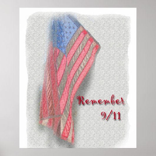 Een Amerikaans poster met "Herinner 9/11" (Voorkant)