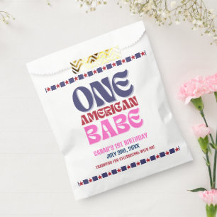Een Amerikaanse Babe 4 juli 1 Verjaardag Bedankzakje