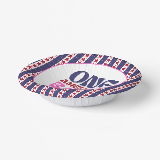 Een Amerikaanse Babe 4 juli 1 Verjaardag Papieren Kommen (Gebogen)