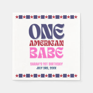 Een Amerikaanse Babe 4 juli 1e verjaardag Servet