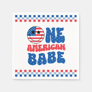 Een Amerikaanse Babe 4 van 1 juli Verjaardag Servet