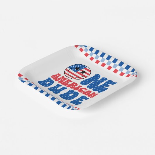 Een Amerikaanse Dude 4 juli Eerste Verjaardag Papieren Bordje (Gebogen)