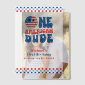 Een Amerikaanse Dude 4 juli Eerste Verjaardag Vellum Uitnodigingen (Offset (Koppel))