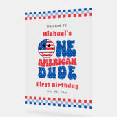 Een Amerikaanse Dude 4th van juli Eerste Verjaarda Acryl Bord (Hoek)