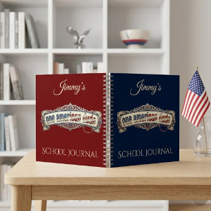 Een Amerikaanse gozer patriottische kunst kind sch Notitieboek