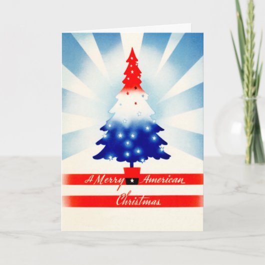 Een Amerikaanse  kerstkaart Feestdagen Kaart (Voorkant)