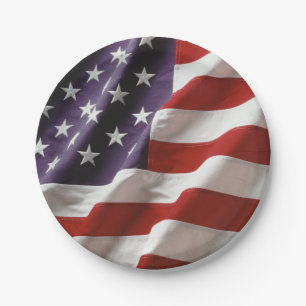 Een Amerikaanse vlag - VS Papieren Bordje