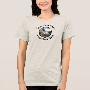 Een Amerikaanse Witte Pelikaan met aangepaste teks Tri-Blend Shirt