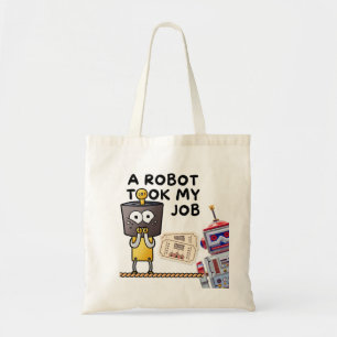 Een amusante robot nam mijn werk aan tote bag