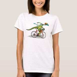 Een Anabisetia dinosaurus op de fiets. T-shirt