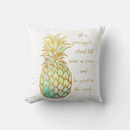 Een ananas-Sierkussen in tonnen groen/blauw Kussen