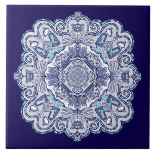 Een ander blauw china geïnspireerd ontwerp Keramis Tegeltje