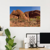 Een ander en uniek uitzicht van Ayers Rock Uluru Poster (Thuiskantoor)