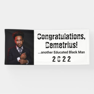 Een ander opgeleid zwart Man 2022 Afstuderen Foto Spandoek