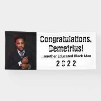 Een ander opgeleid zwart Man 2022 Afstuderen Foto Spandoek
