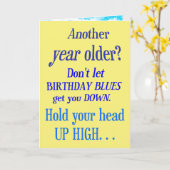 Een ander ouder jaar? Geen Blauw van de Verjaardag Kaart (Gele Bloem)