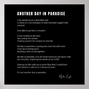 Een andere dag in het paradijs liefde gedicht muur poster