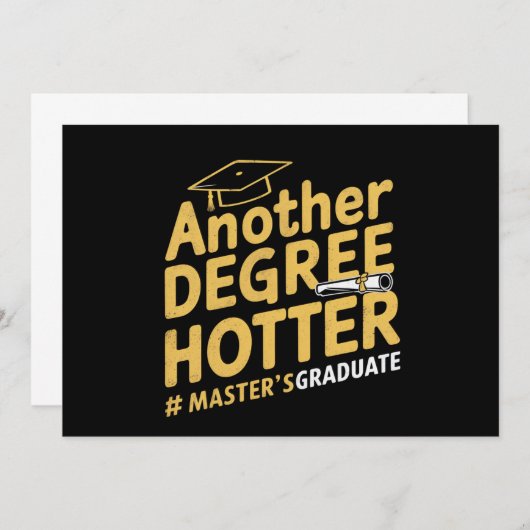Een andere graad Hotter Master's Degree Afstuderen Aankondiging (Voorkant / Achterkant)