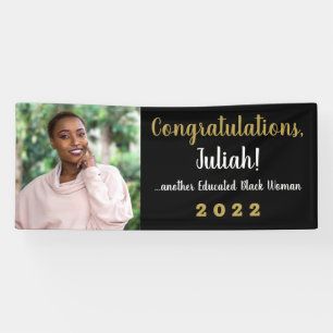 Een andere opgeleide zwarte vrouw 2022 Afstuderen Spandoek