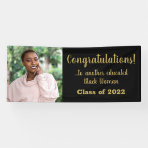 Een andere opgeleide zwarte vrouw 2022 Afstuderen Spandoek