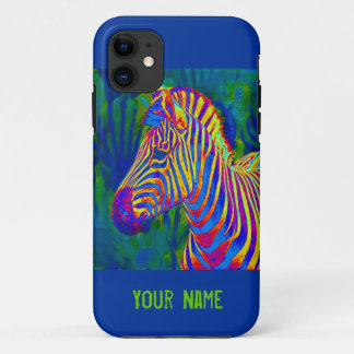 een andere psychedelische zebra iPhone 11 hoesje