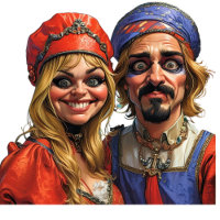 Een angstaanjagend Venetiaans Halloween-karikatuur