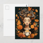 Een ansichtkaart voor herfst- en koffieliefhebbers briefkaart (Voorkant / Achterkant)